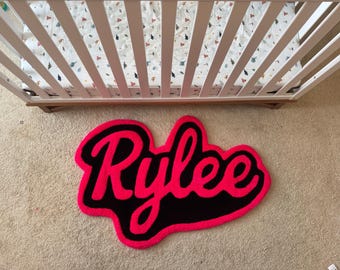 Personalized Tufted Rug Custom Name Carpet Handmade Text Rug Kids Bedroom Decor Playroom Floor Accent Unique Gift for Children Kids Room