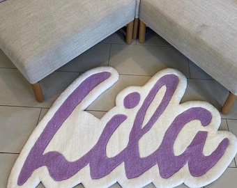 Custom Tufted Rug | Personalized Name Rug | Handmade Nursery Decor | Business  Logo  | Unique Housewarming Gift