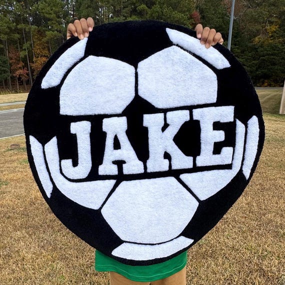 Personalized Soccer Rug for Kids Room with Name or Initial, Custom Sports Carpet for Boys Bedroom, Teen Gift,2026 World Cup Gift for Soccer
