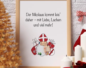 A money gift for St. Nicholas Day – print, assemble & give. DIN A4, A5. Last-minute gift! DIY