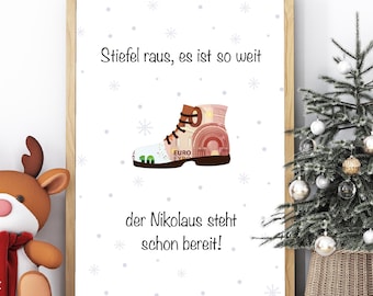 A money gift for St. Nicholas Day – print, assemble & give. DIN A4, A5. Last-minute gift! DIY