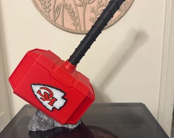Chiefs Thor hammer with rock display!