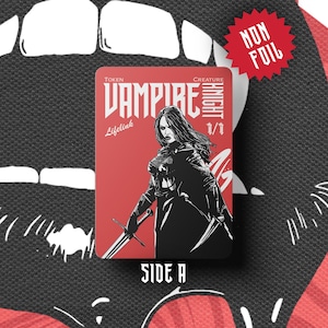 Vampire Knight Token Card - Double-sided Vampire Knight Lifelink - MTG EDH - "Blood Noir" for Magic: The Gathering