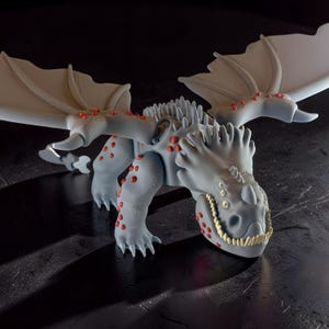 Articulated Red Death| 3D Printed Dragon | Poseable Wings | HTTYD Collection
