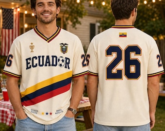 Ecuador Soccer Jersey Shirt, Ecuador Football Fan Jersey, Personalized Ecuador Shirt, Custom Name Number Soccer Gift, Ecuador Team Jersey