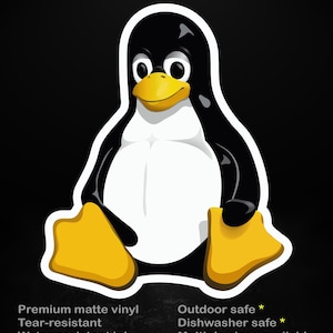 Pegatina Tux Linux / Pegatina para portátil Geek / Fabricada en Alemania, 5 tamaños