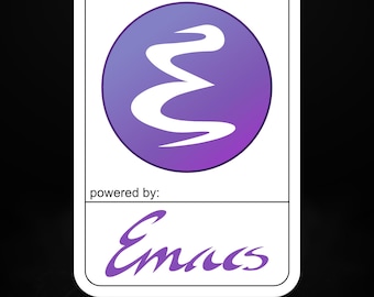 Pegatina de Emacs – Vinilo adhesivo con el logo de Emacs – Pegatina para portátil de programador del editor GNU