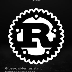 Rouille - Sticker vinyle brillant pour développeurs, programmeurs et ingénieurs système