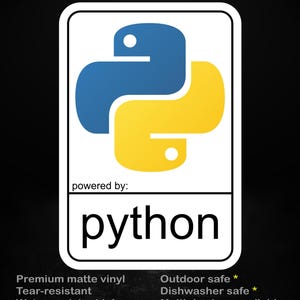 Powered by Python – naklejka z językiem programowania dla programistów i programistów