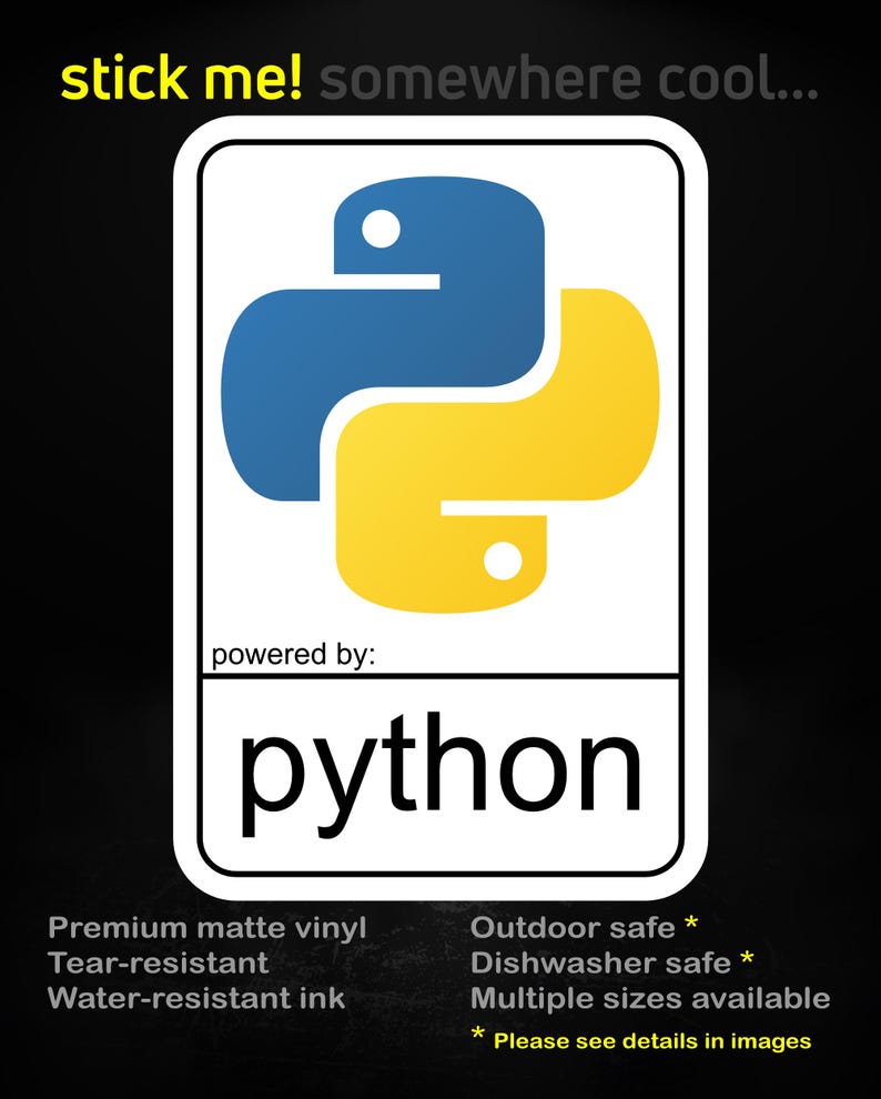 Powered by Python – Programming Language Sticker for Developers & Coders image 1