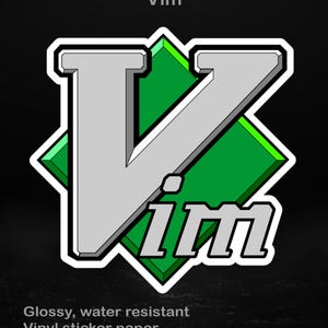 Adesivo con logo Vim, decalcomania lucida per laptop per sviluppatori e programmatori, 5 misure