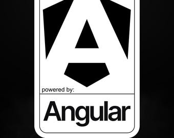 Powered by Angular Sticker | Frontend Framework Decal | Enterprise Web Development | Developer & Software Engineer Gift