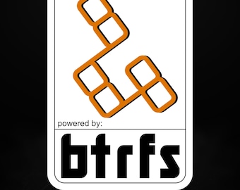 Powered by Btrfs Sticker | Linux Filesystem Decal | Copy-on-Write Technology