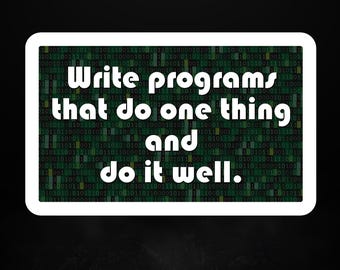 Pegatina de programación: escribe programas que hagan una sola cosa – Filosofía Unix – Pegatina para portátil de desarrollador de programación