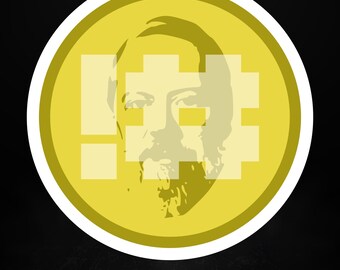 Pegatina de Dennis Ritchie para Unix – Calcomanía de programador con símbolo de hash (vinilo mate)