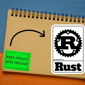 Powered by Rust Programming Language Sticker, Laptop Decal image 5