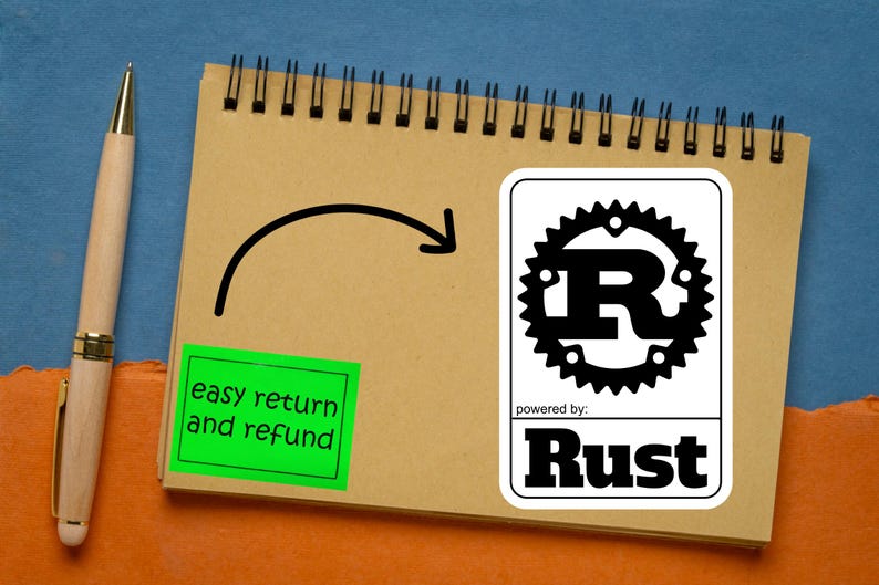 Powered by Rust Programming Language Sticker, Laptop Decal image 5