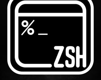 Pegatina con el mensaje de la terminal Zsh: calcomanía de vinilo minimalista para desarrolladores.