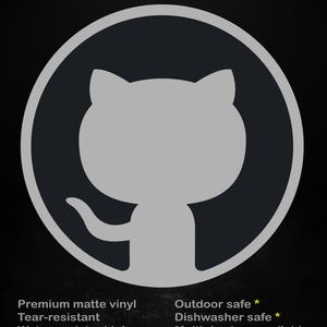 GitHub-logotypklistermärke | Matt laptopdekal för utvecklare och fans av öppen källkod, 5 storlekar