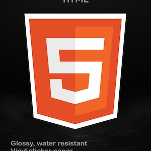 Html5 - Glänzender Vinyl-Sticker für Entwickler, Webdesigner & Kreative