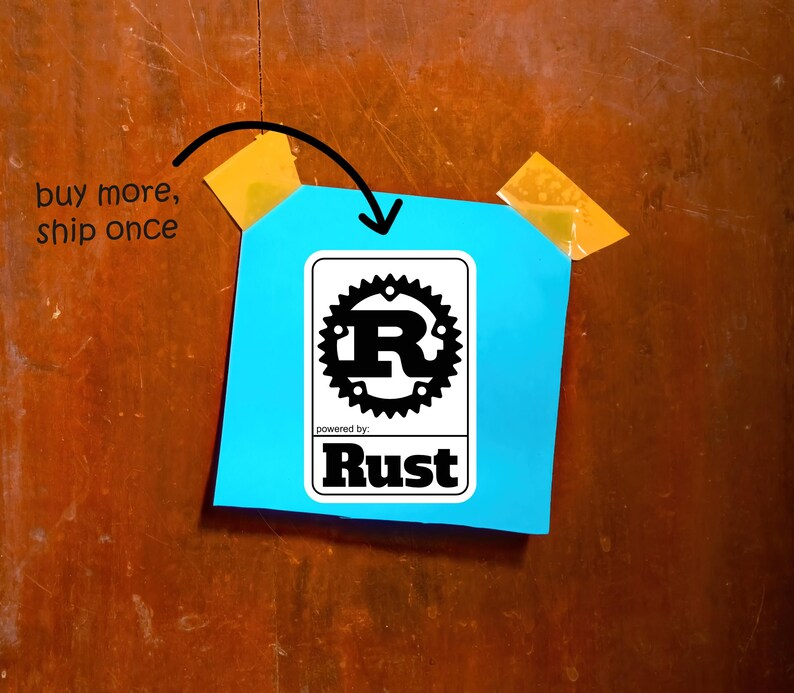 Powered by Rust Programming Language Sticker, Laptop Decal image 4