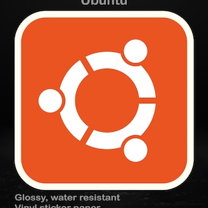 Ubuntu Logo Sticker | Glossy Laptop Decal for Developers & Linux Fans,  5 Sizes