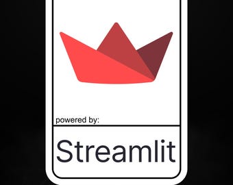Powered by Streamlit Sticker – Adesivo in vinile per app di dati Python e produttività degli sviluppatori
