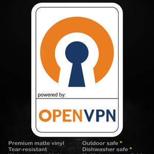 Pegatina OpenVPN – Vinilo mate para portátiles y servidores (resistente al agua)