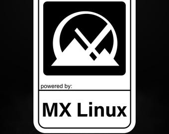 Powered by MX Linux Sticker – Decalcomania in vinile leggera e stabile