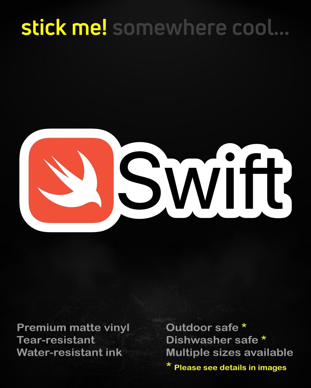 Swift Programming Language Logo – Matte Vinyl Sticker for Ios and Macos ...