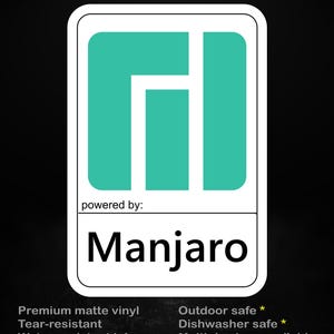 Drivs av Manjaro – Arch-baserad Linux-vinylklistermärke för bärbar dator och stationär dator