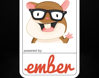 Powered by Ember.js Sticker | JavaScript Framework Decal | Frontend Developer Gift