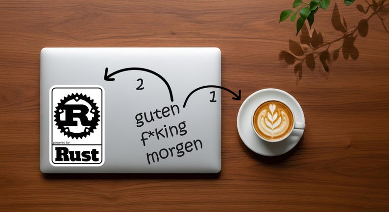 Powered by Rust Programming Language Sticker, Laptop Decal image 6
