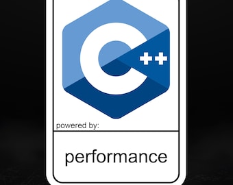 Powered by C++ – Performance Programming Sticker für Programmierer