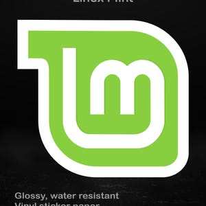 "Linux Mint Logo Aufkleber, glänzender Laptop Aufkleber für Programmierer &Linux-Fans, 5 Größen."