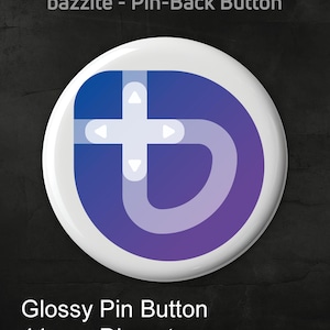 Bazzite Linux 44mm Pin-Back Badge – Gaming Linux Icon, Water-Resistant Vinyl Button