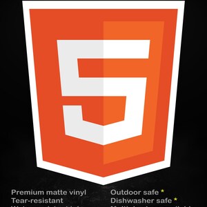 HTML5 – Matte Vinyl Sticker for Developers, Web Designers & Creators