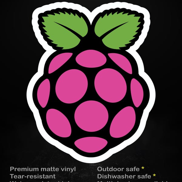 Raspberry Pi Logo – Matte Vinyl Sticker for Makers, Coders & DIY Projects