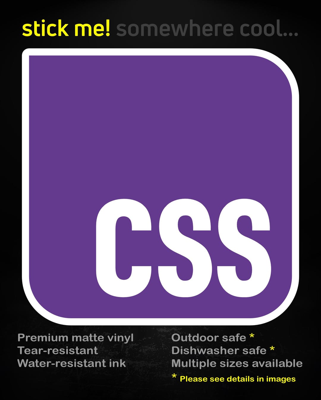 CSS – Matte Vinyl Sticker for Developers, Web Designers & Creators - Etsy
