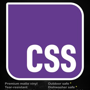CSS – Matte Vinyl Sticker for Developers, Web Designers & Creators
