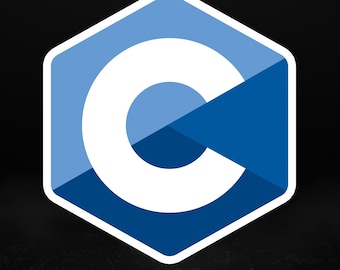 C Programming Language Logo – Glossy Vinyl Sticker for Developers and Engineers