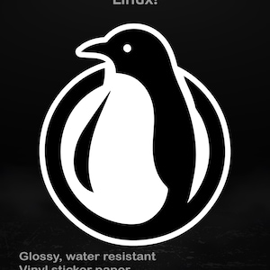 Minimalist Linux Penguin – Adesivo lucido per sviluppatori e fan dell'open source