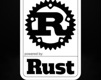 Pegatina con diseño del lenguaje de programación Rust, calcomanía para portátil.