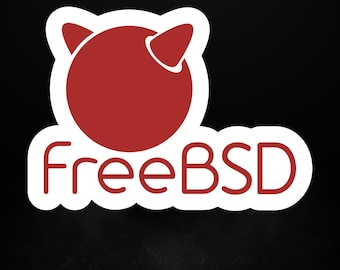Logo FreeBSD rosso – Adesivo in vinile opaco per amministratori di sistema e professionisti Unix