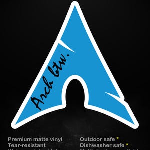 Arch btw. Minimalistisk Linux-klistermärke | Matt vinyldekal för laptop, 5 storlekar