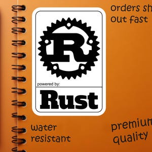 Powered by Rust Programming Language Sticker, Laptop Decal image 3