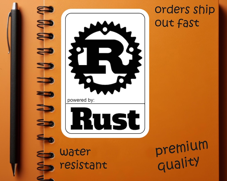 Powered by Rust Programming Language Sticker, Laptop Decal image 3
