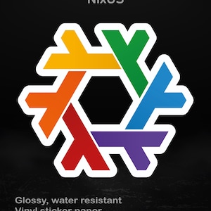 NixOS-regenboogsticker | Reproduceerbaar Linux-logo | Sysadmin-cadeau | Gemaakt in Duitsland, 5 maten