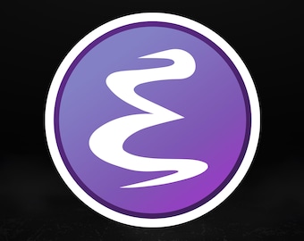 Emacs Logo Sticker | Glossy Laptop Decal for Developers & Open Source Fans,  5 Sizes