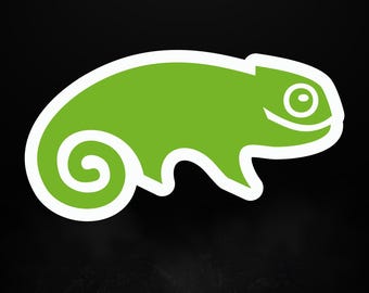 Pegatina camaleón de openSUSE / Logotipo de SUSE / Regalo para administradores de sistemas / Fabricada en Alemania, 5 tamaños
